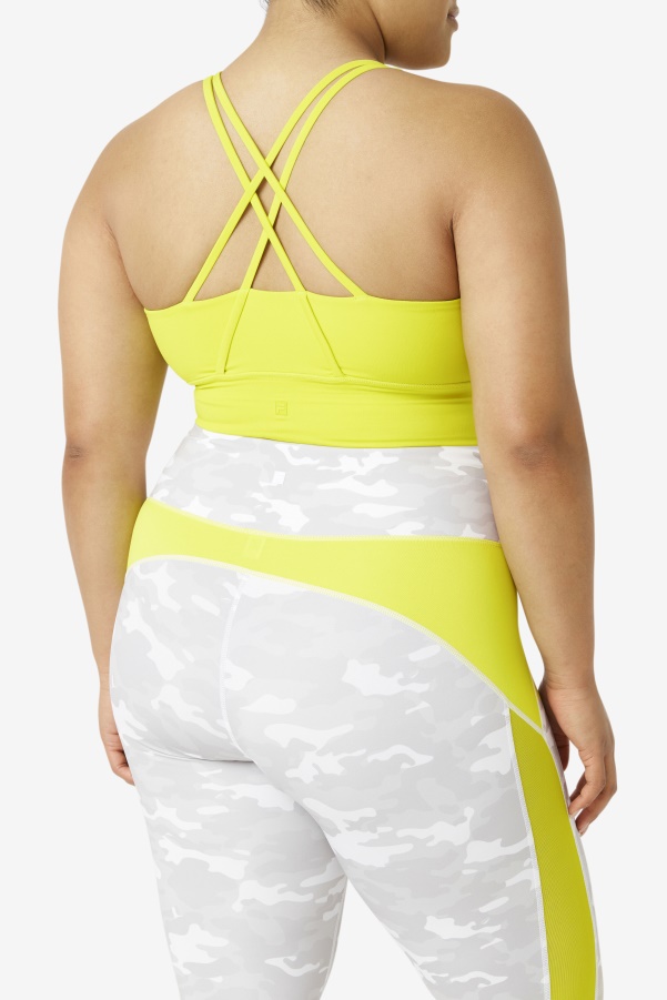 Fila Uplift Cross Back Bra Top Sulphur