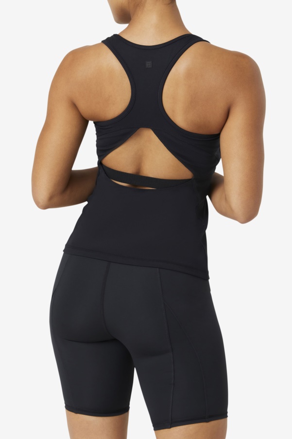 Black Uplift Open Racerback Tank Top Fila