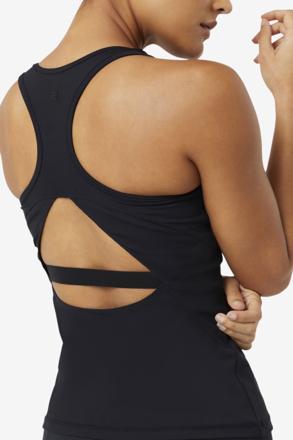 Black Uplift Open Racerback Tank Top Fila