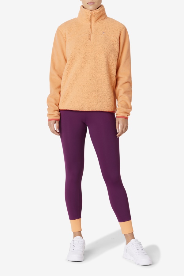 Orange/Cayenne Meadow Quarter Zip Pullover Fila