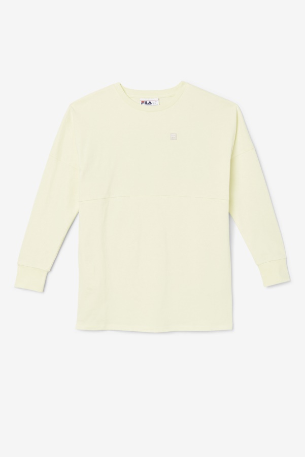 Tender Yellow Fila Janet Oversized Long Sleeve Tee