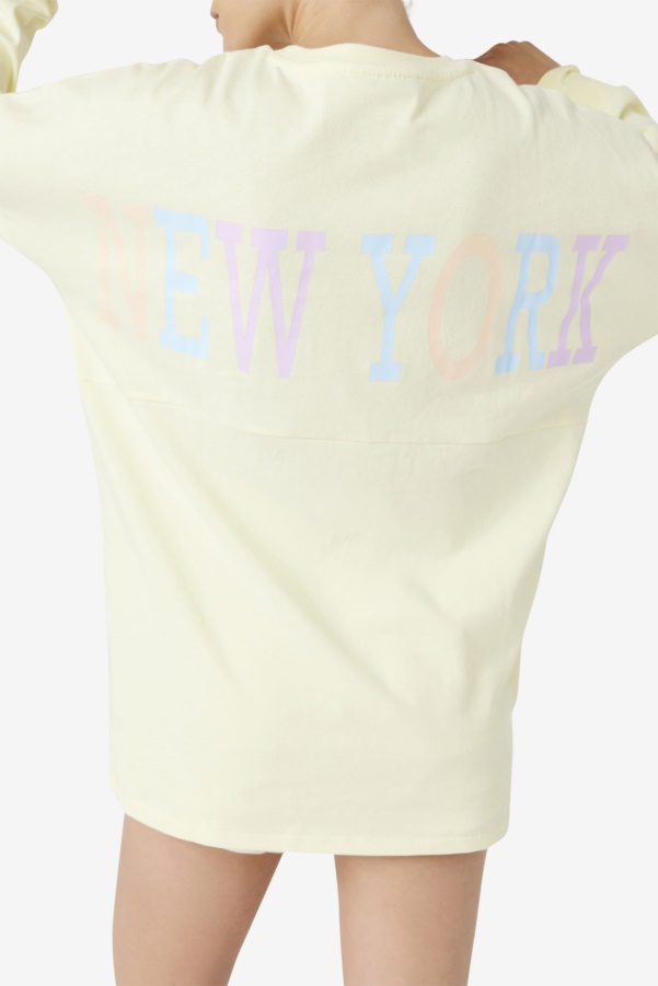 Tender Yellow Fila Janet Oversized Long Sleeve Tee