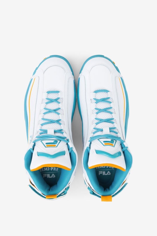White/Teal/Zinnia Fila Men's Grant Hill 2 x Semi-Pro