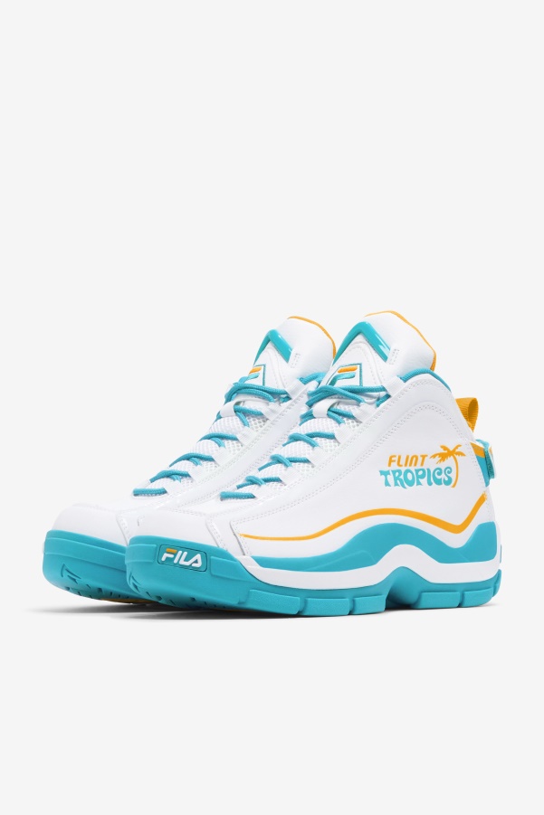 White/Teal/Zinnia Fila Men's Grant Hill 2 x Semi-Pro