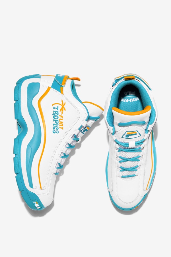 White/Teal/Zinnia Fila Men's Grant Hill 2 x Semi-Pro