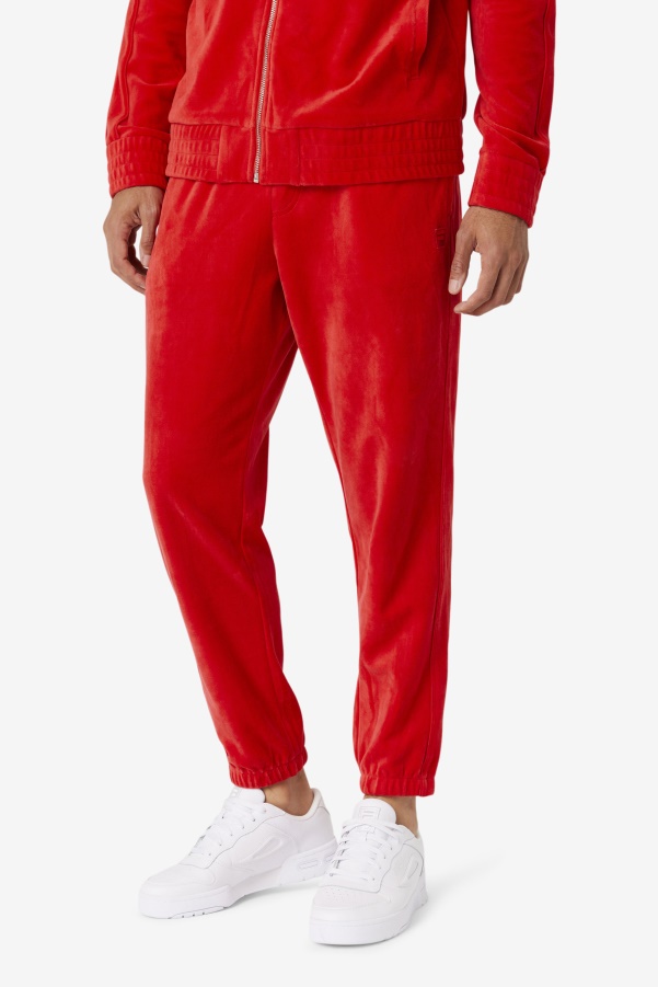 Red Deverall Velour Pant Fila