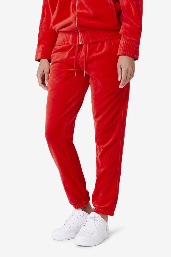Red Deverall Velour Pant Fila