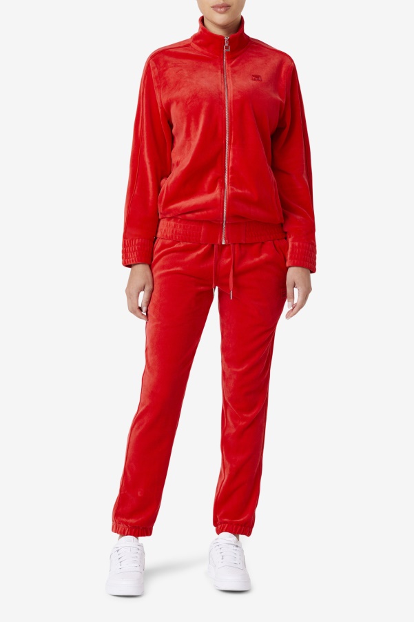 Red Deverall Velour Pant Fila