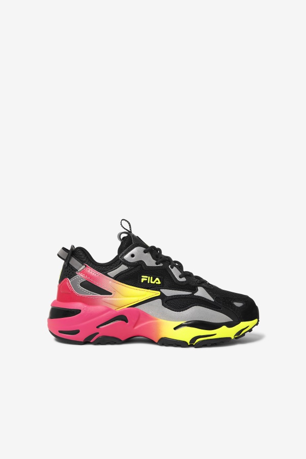 Fila Black/Yellow/Deep Pink Big Kids' Ray Tracer Apex