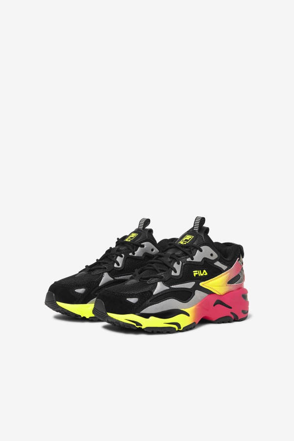 Fila Black/Yellow/Deep Pink Big Kids' Ray Tracer Apex
