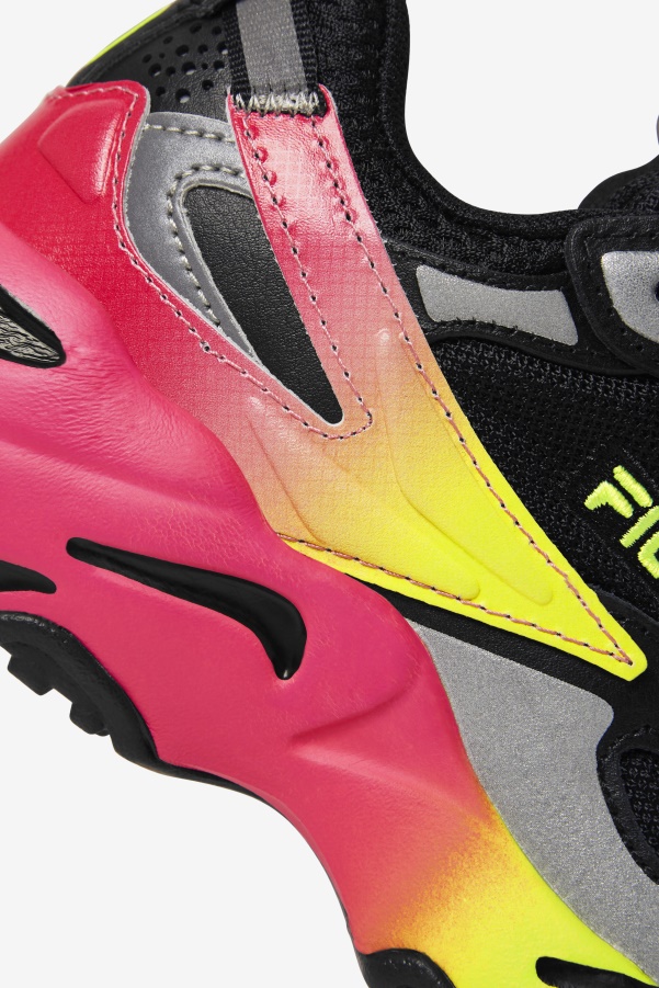 Fila Black/Yellow/Deep Pink Big Kids' Ray Tracer Apex