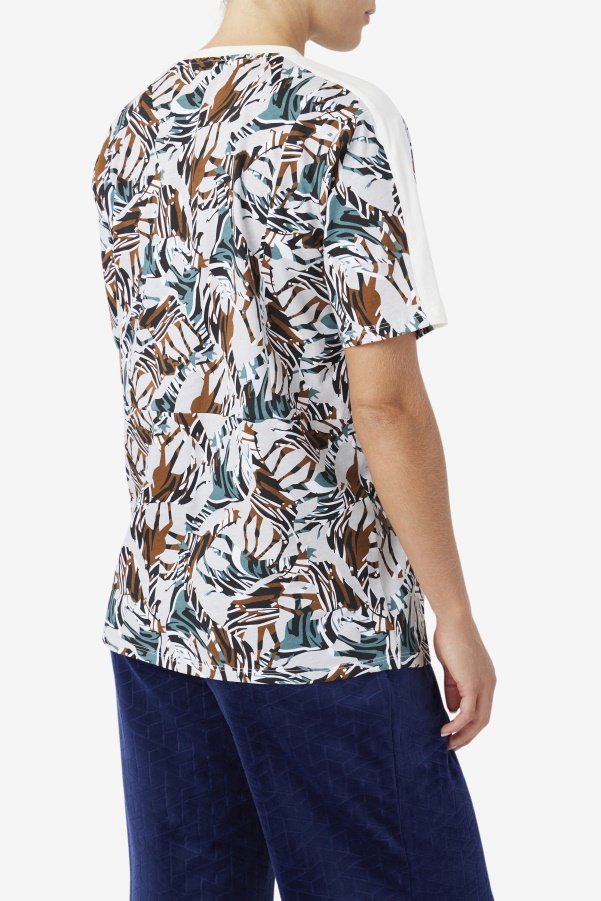 Nataly Boyfriend Tee Fila Egret/Stormy/Deep Lake Print