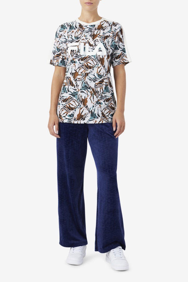 Nataly Boyfriend Tee Fila Egret/Stormy/Deep Lake Print