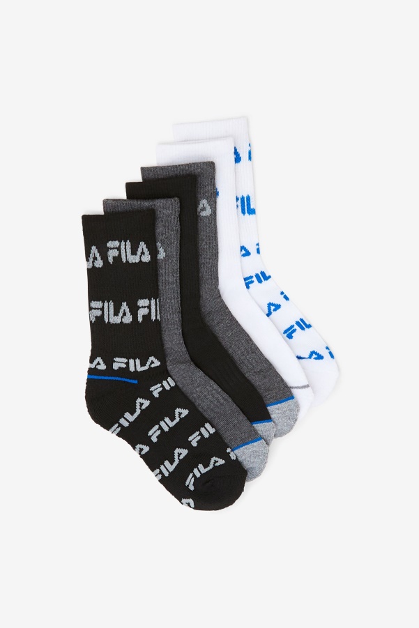 Kids' Crew Sock 6-Pack Fila Black Multi