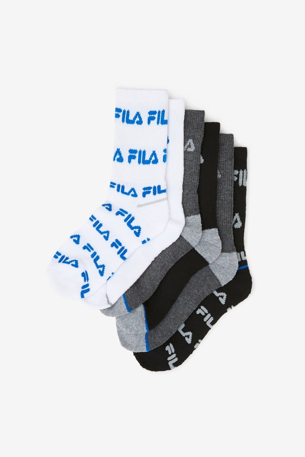 Kids' Crew Sock 6-Pack Fila Black Multi
