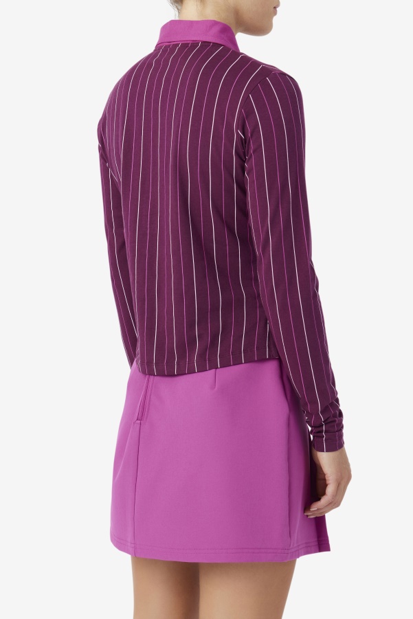 Fila Jada Long Sleeve Polo Grape Wine/Rouge/Potpourri