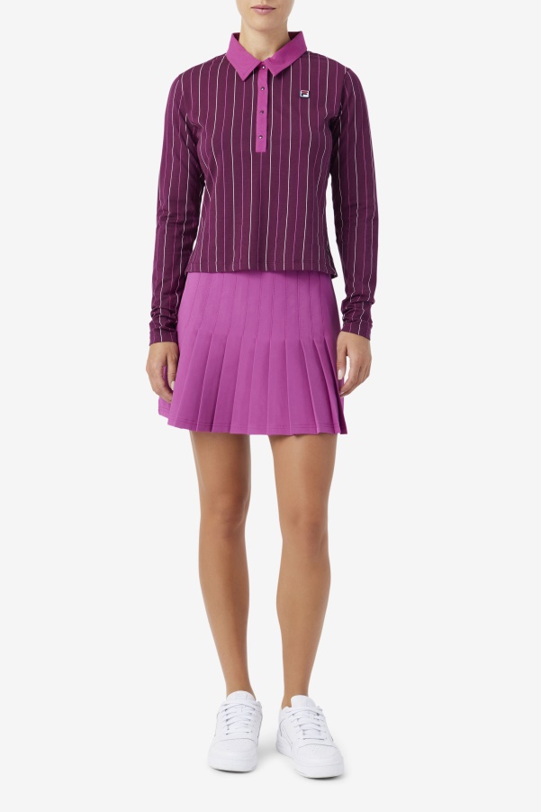 Fila Jada Long Sleeve Polo Grape Wine/Rouge/Potpourri