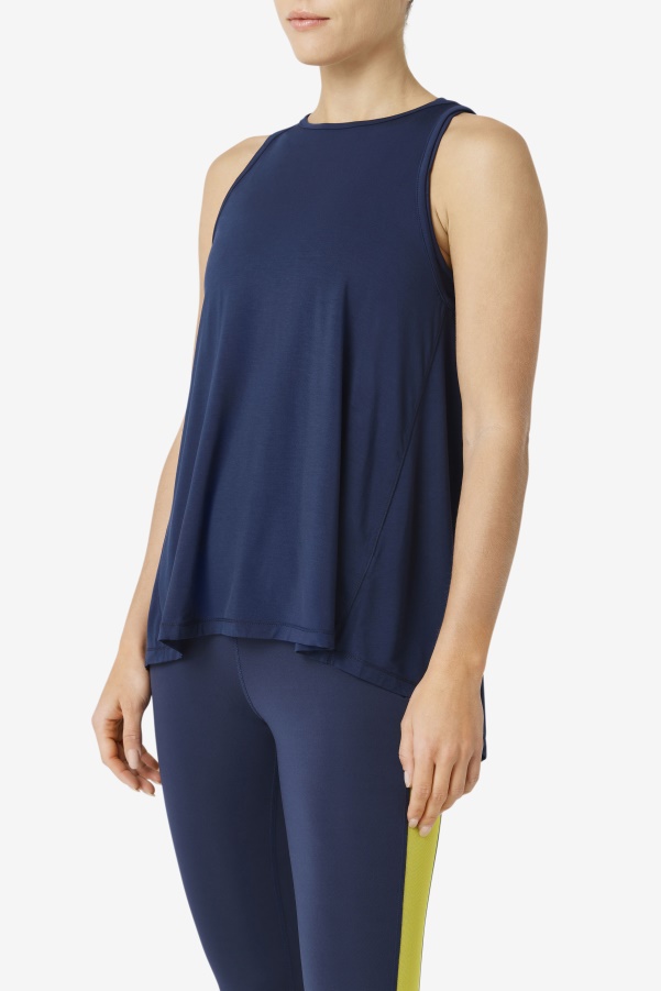 Fila Navy Fi-Lux Open Back Tank Top