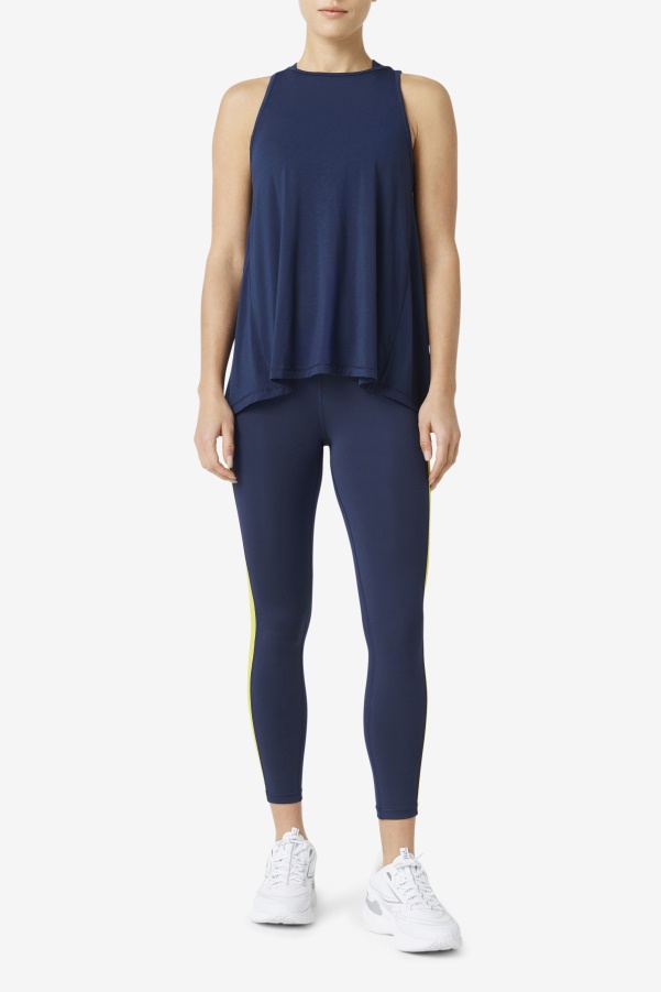 Fila Navy Fi-Lux Open Back Tank Top