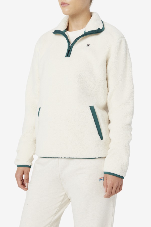 Fila Kyomi Quarter Zip Pullover Tofu/Forest Biome