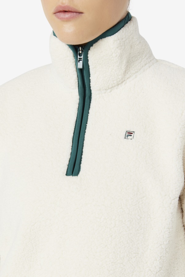 Fila Kyomi Quarter Zip Pullover Tofu/Forest Biome