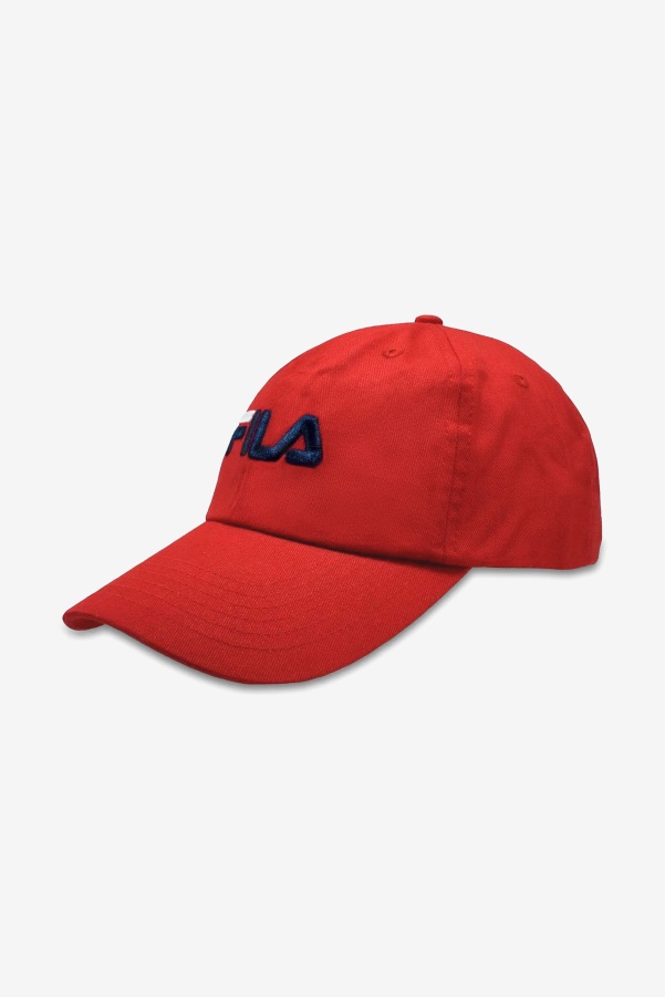 Red Fila Embroidered Logo Baseball Hat