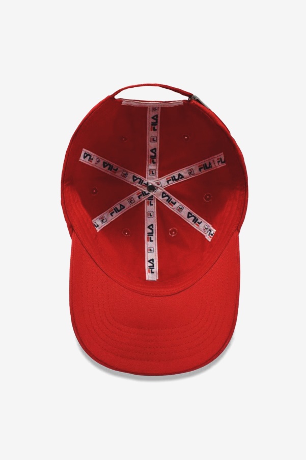 Red Fila Embroidered Logo Baseball Hat