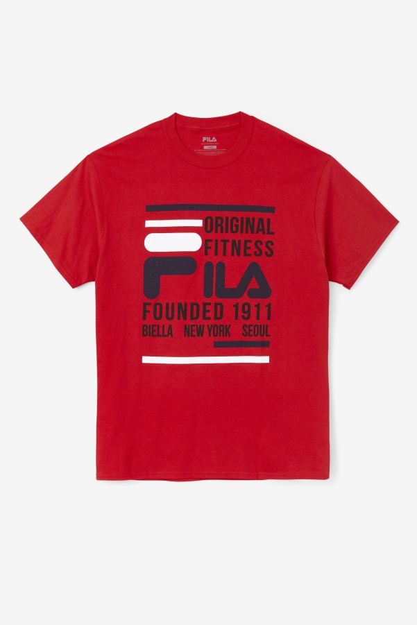 Red/Navy/White Original Fitness Tee Fila