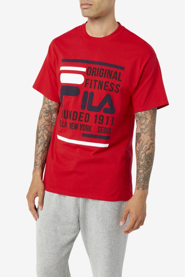 Red/Navy/White Original Fitness Tee Fila