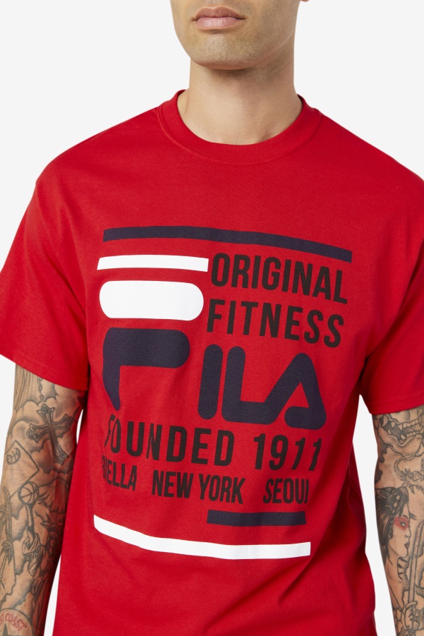 Red/Navy/White Original Fitness Tee Fila