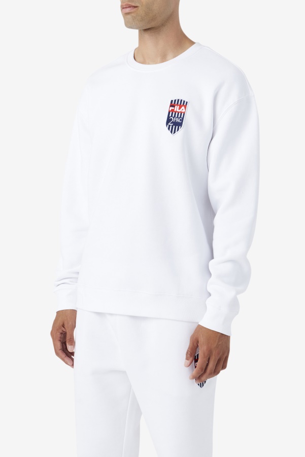 White Fila 2Pac Fleece Patch Crew