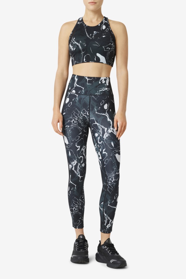 Fila Uplift T-Back Sports Bra Black Marble