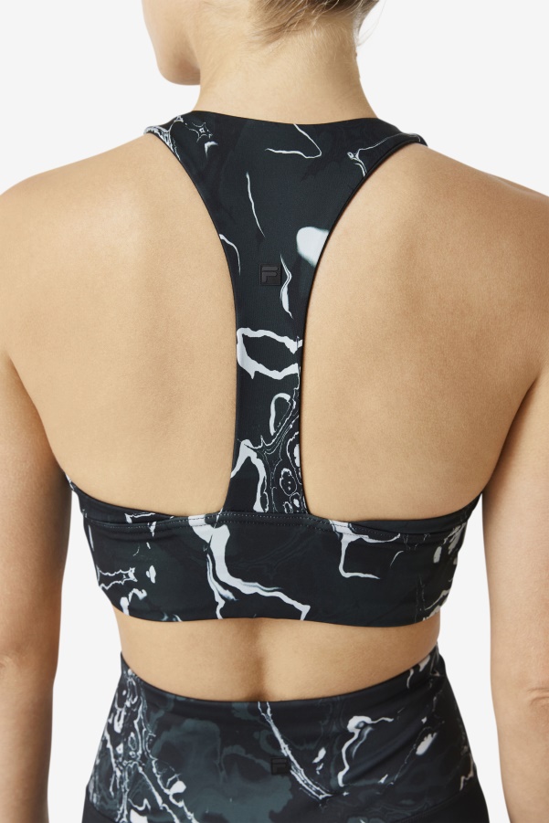 Fila Uplift T-Back Sports Bra Black Marble