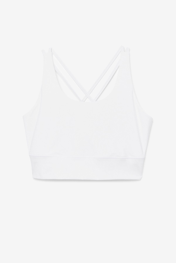 Uplift Cross Back Bra Top Fila White