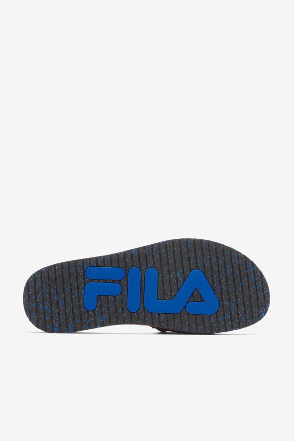 Black/Blue/Red Orange Fila Men's Lunar Slide