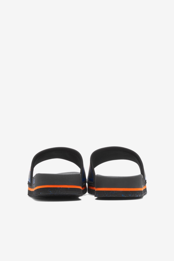 Black/Blue/Red Orange Fila Men's Lunar Slide