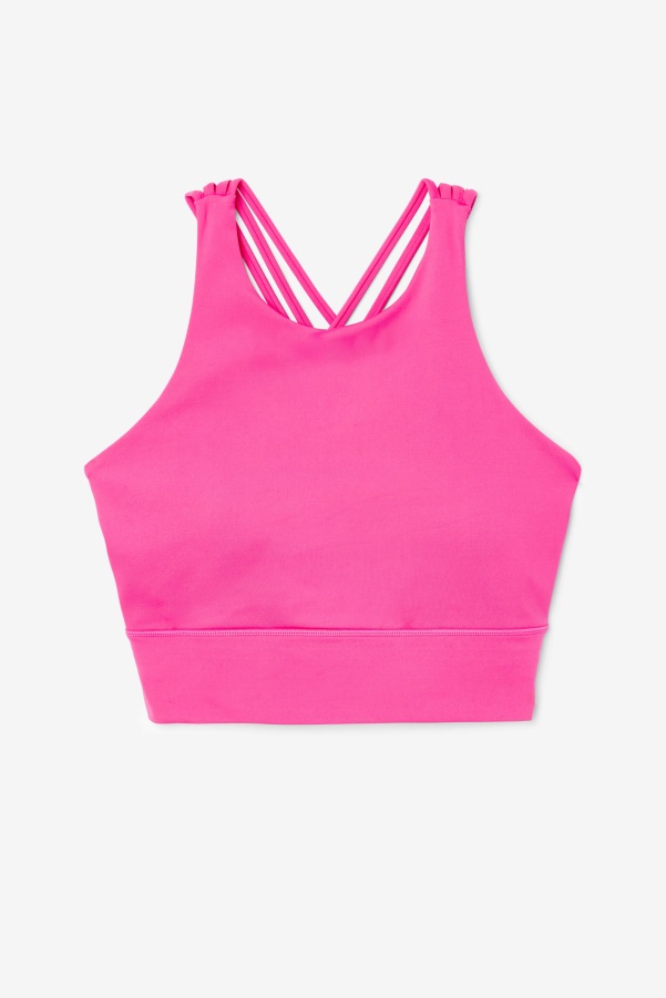 Bright Pink Fila Uplift High Neck Sports Bra