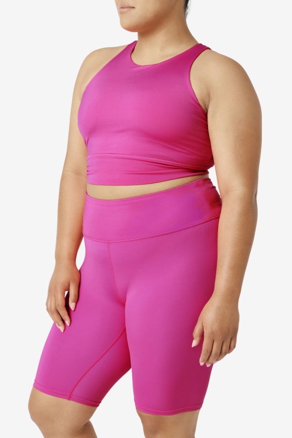 Bright Pink Fila Uplift High Neck Sports Bra