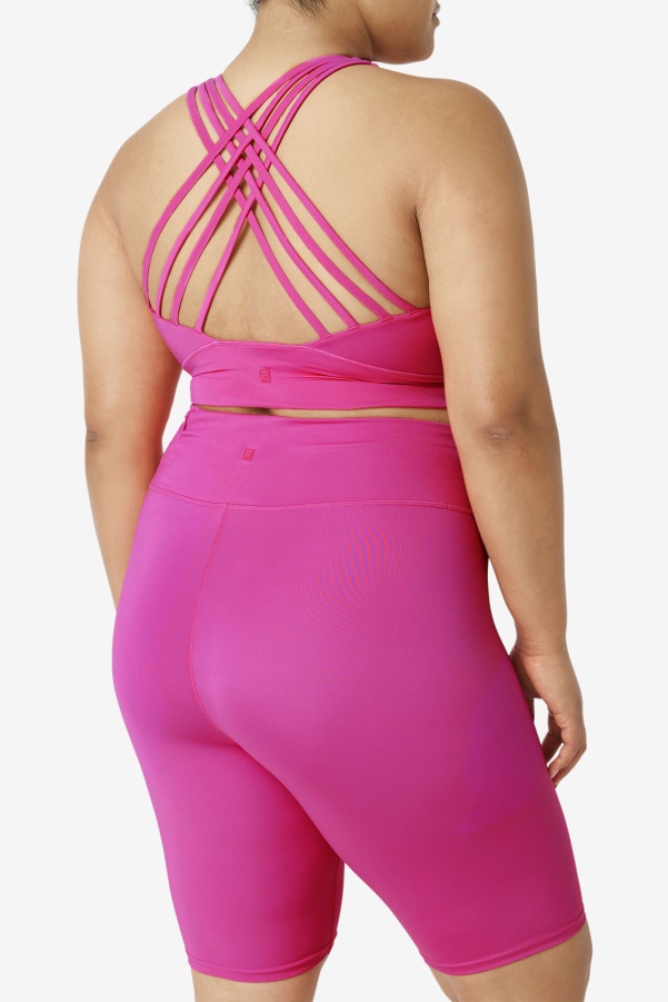 Bright Pink Fila Uplift High Neck Sports Bra