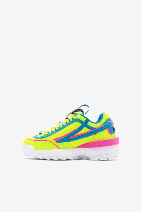 Fila Big Kids' Disruptor 2 Exp Yellow/Atomic Blue/Pink