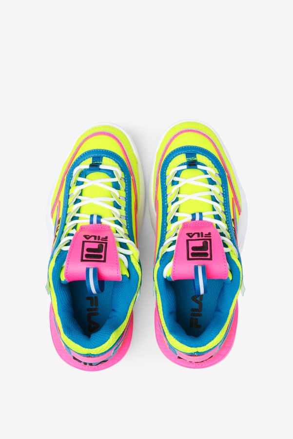 Fila Big Kids' Disruptor 2 Exp Yellow/Atomic Blue/Pink