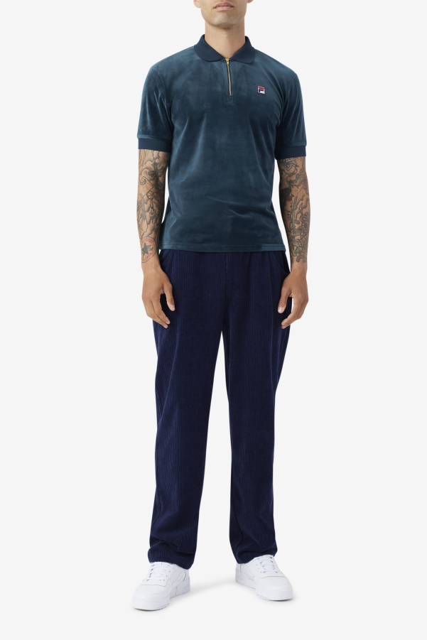 Teal Fila Devon Velour Polo