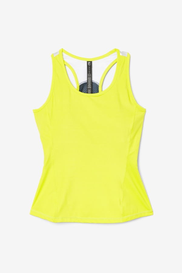Sulphur/White/Azalea/Navy Fila Uplift Colorblock Racerback Tank