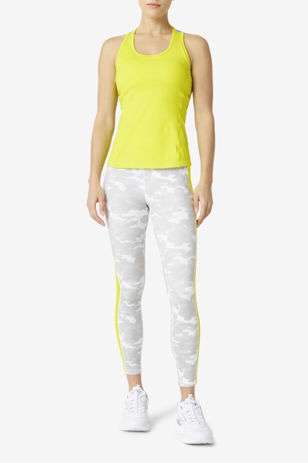 Sulphur/White/Azalea/Navy Fila Uplift Colorblock Racerback Tank