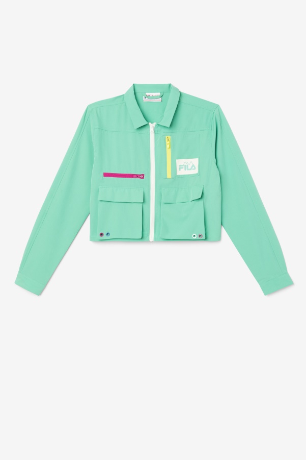 Marine Green Alina Zip Shirt Fila