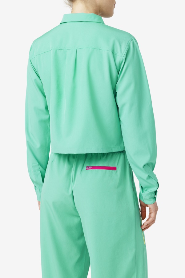 Marine Green Alina Zip Shirt Fila