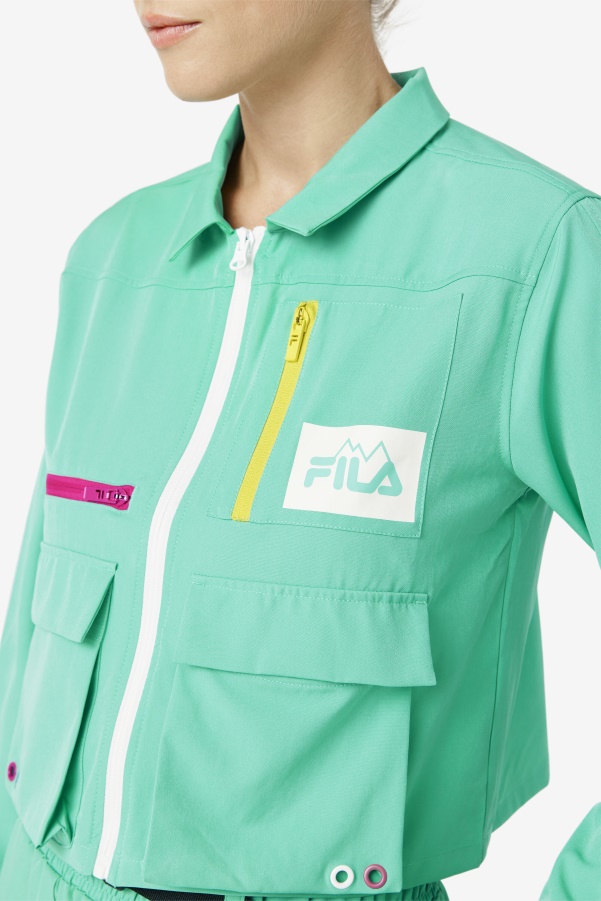Marine Green Alina Zip Shirt Fila