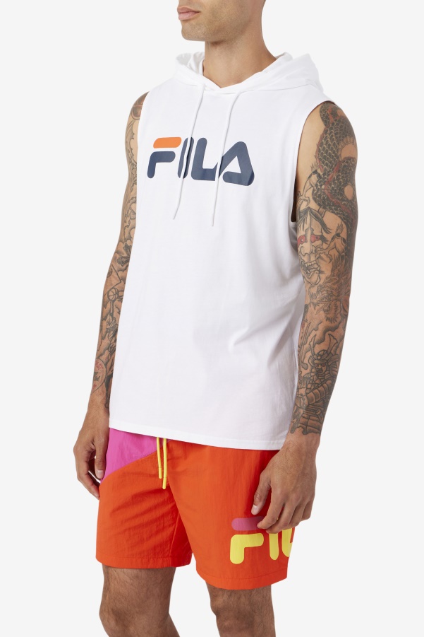 Fila White/Navy/Cherry Tomato Zany Sleeveless Hoodie