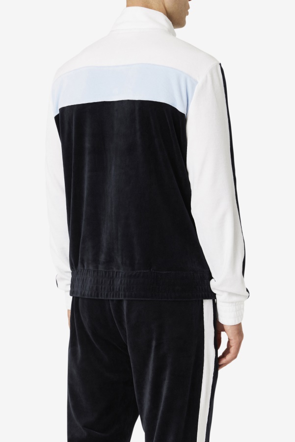 Black/White/Skyway Brice Velour Jacket Fila