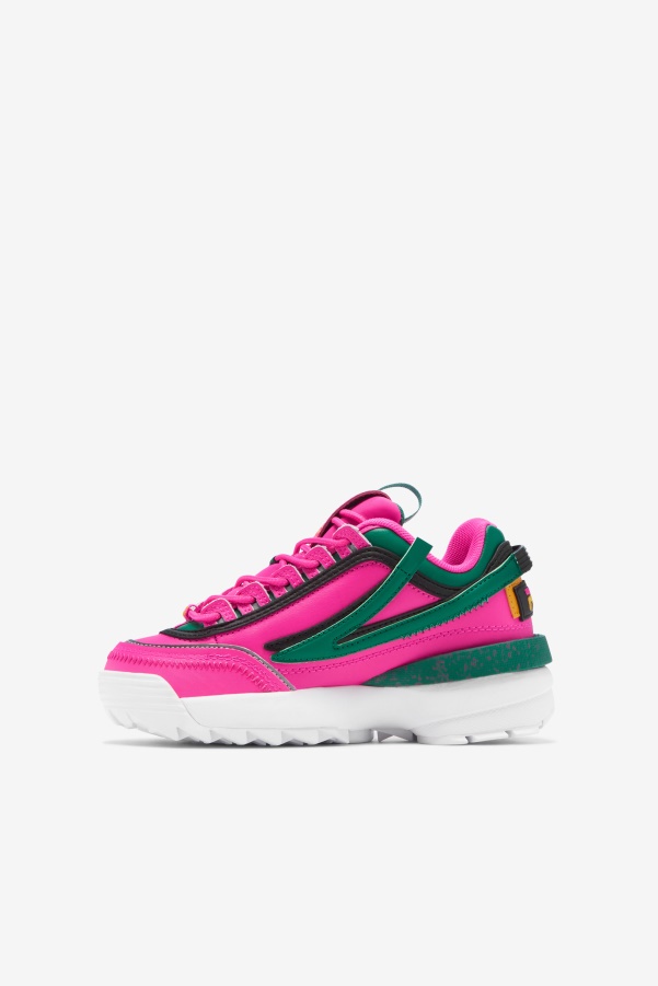 Fila Big Kids' Disruptor 2 EXP Pink Glo/Green/Gold